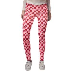 Serra Fleece Lined Womens Small (4-6) XOXO Leggings Valentines NEW